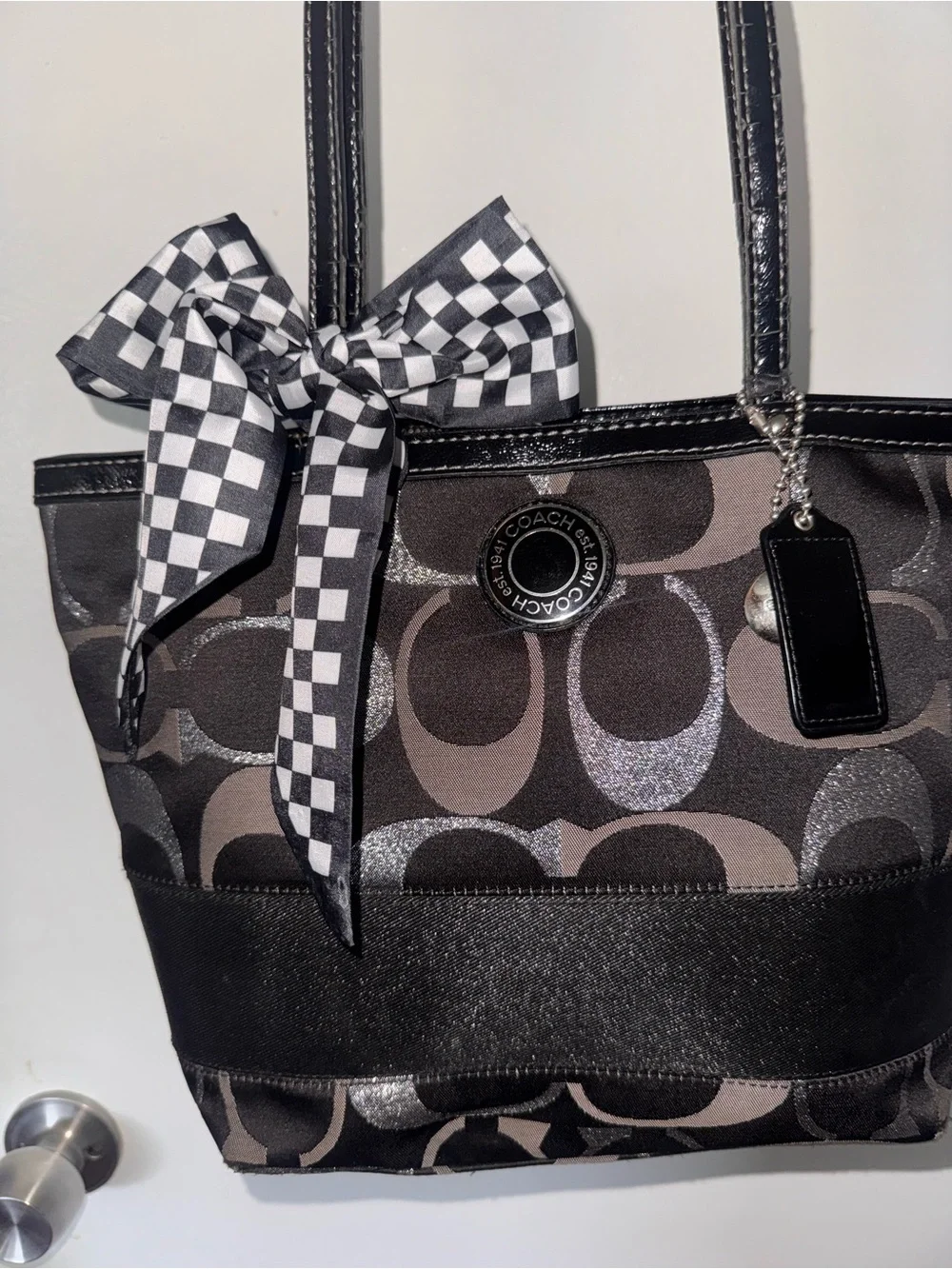 Coach signature monogram tote bag